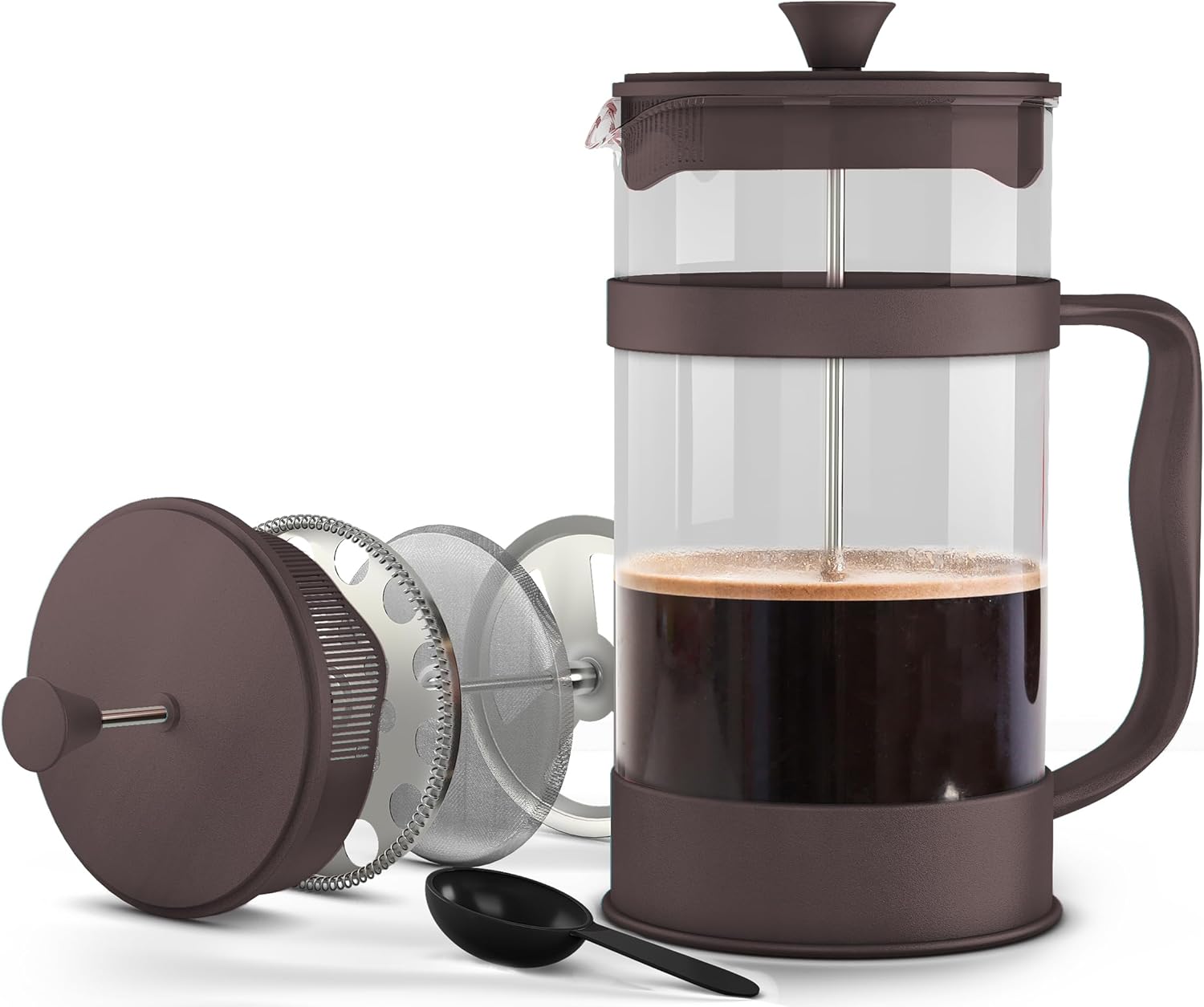 Utopia Kitchen 12 Ounce 0.35 Liter French Press Coffee Maker, Tea Maker, Travel Coffee Presses, Heat Resistant Thickened Borosilicate Coffee Pot for Camping Travel Gifts, Deep Taupe Pack of 1 - Blissbrew