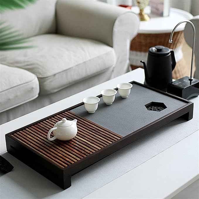 Tea Set Solid Wood Tea Tray Household Ebonite Drainage Water Storage Drawer Tea Table Living Room Small Kung Fu Dry Brew Tea Tray Set Chinese Tea Set