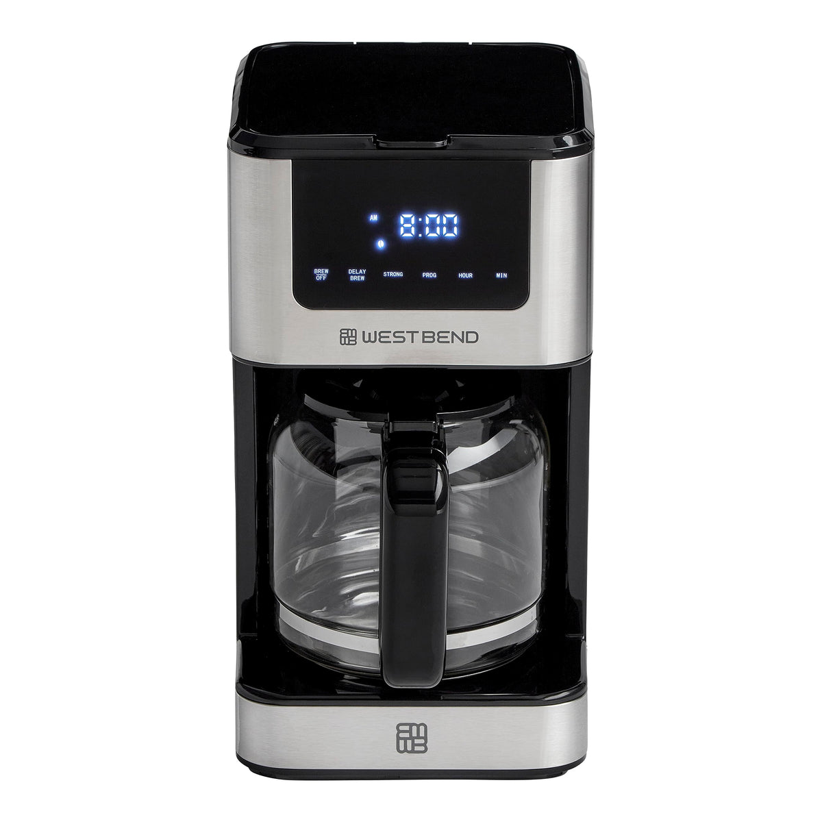12-cup programmable drip coffee maker with glass carafe