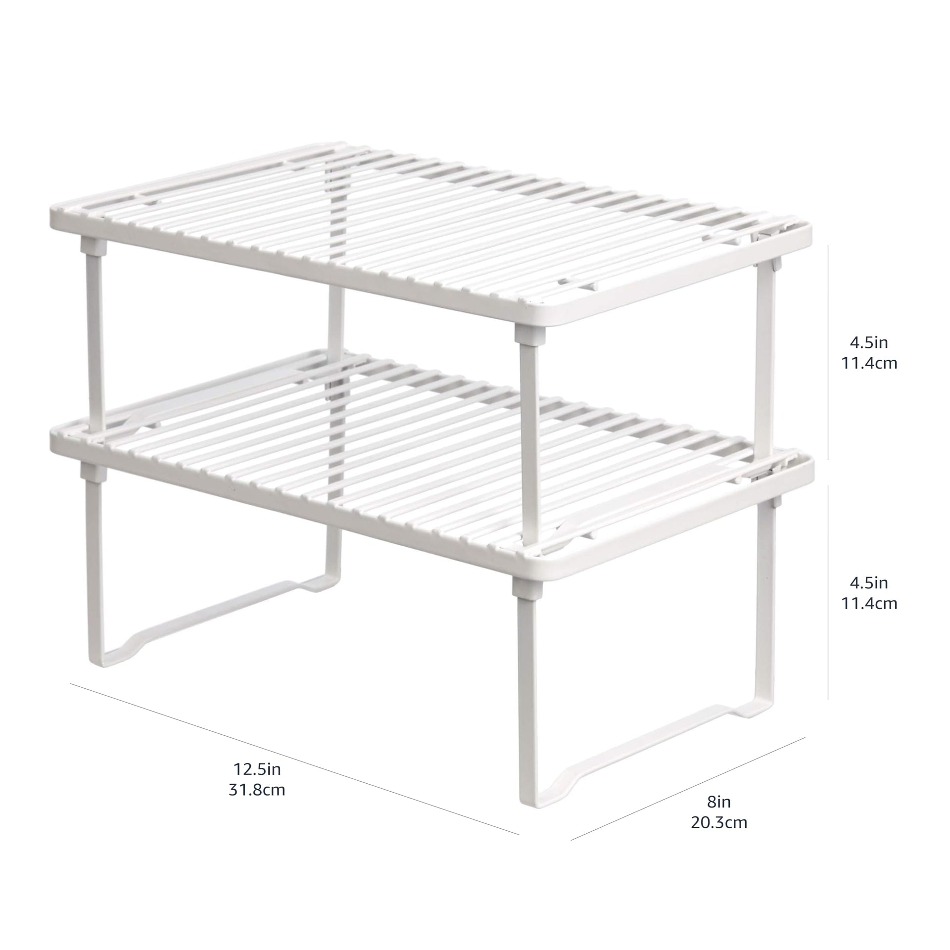 Space Saving Stackable Metal Kitchen Cabinet Organizer Shelves for Dishes