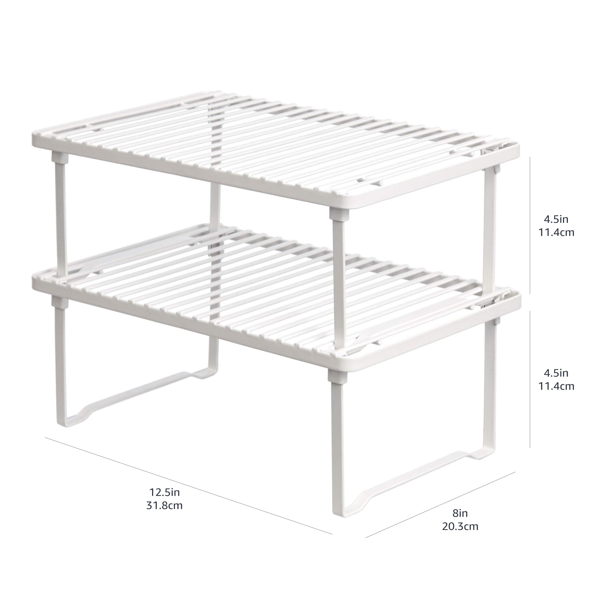 Space Saving Stackable Metal Kitchen Cabinet Organizer Shelves for Dishes