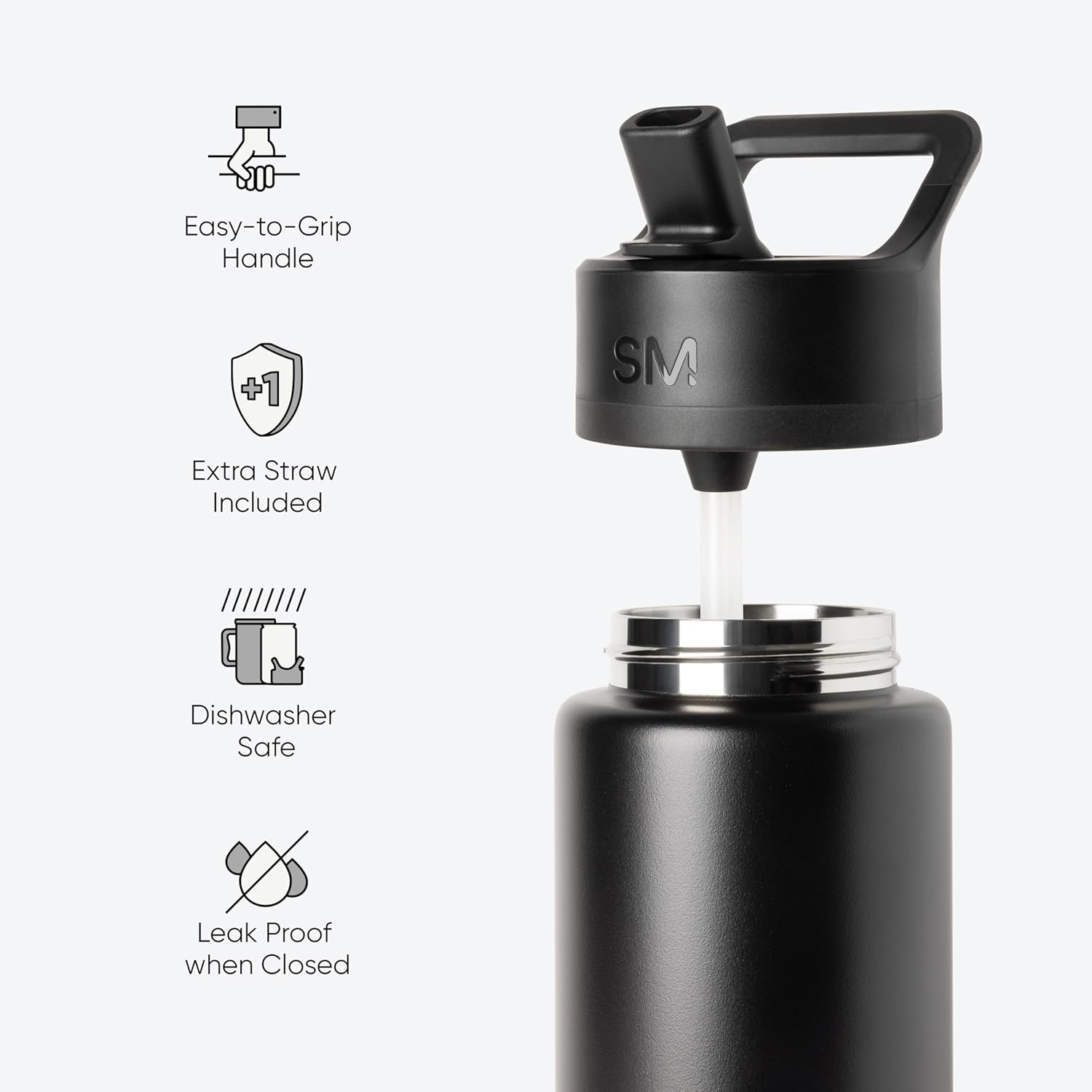 Simple Modern Father's Day Summit Water Bottle with Straw Lid | Vacuum Insulated Stainless Steel Metal Thermos | Reusable Leak Proof BPA-Free Flask for Sports Gym | 30oz, Fish On