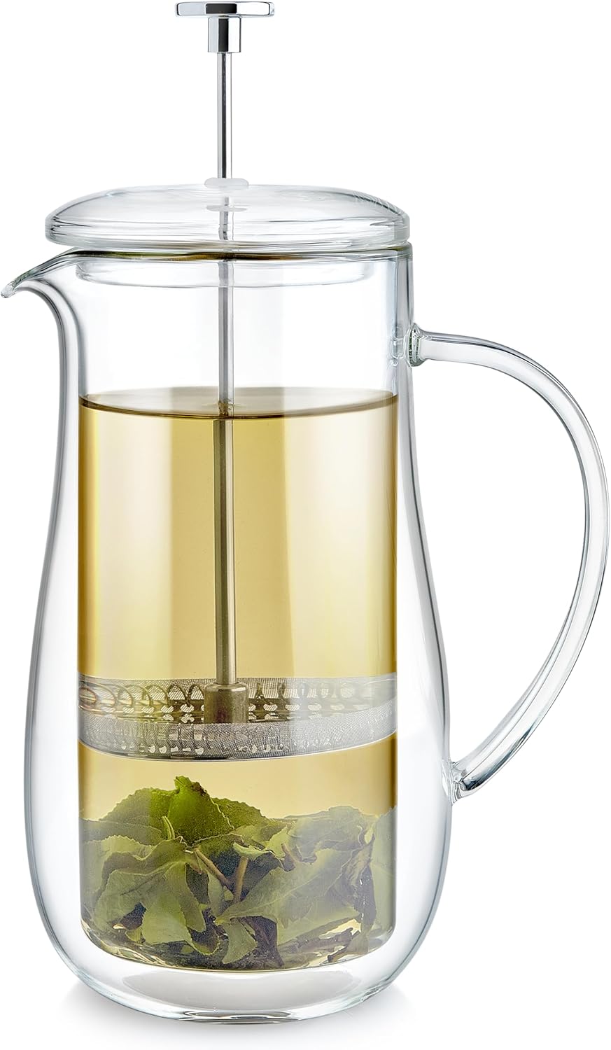 Teabloom Insulated Double-Walled Glass French Press – 100% Plastic-Free Tea & Coffee Press for Pure, Rich Flavor | 34 oz Precision Brewer | Connoisseur's Choice - Blissbrew