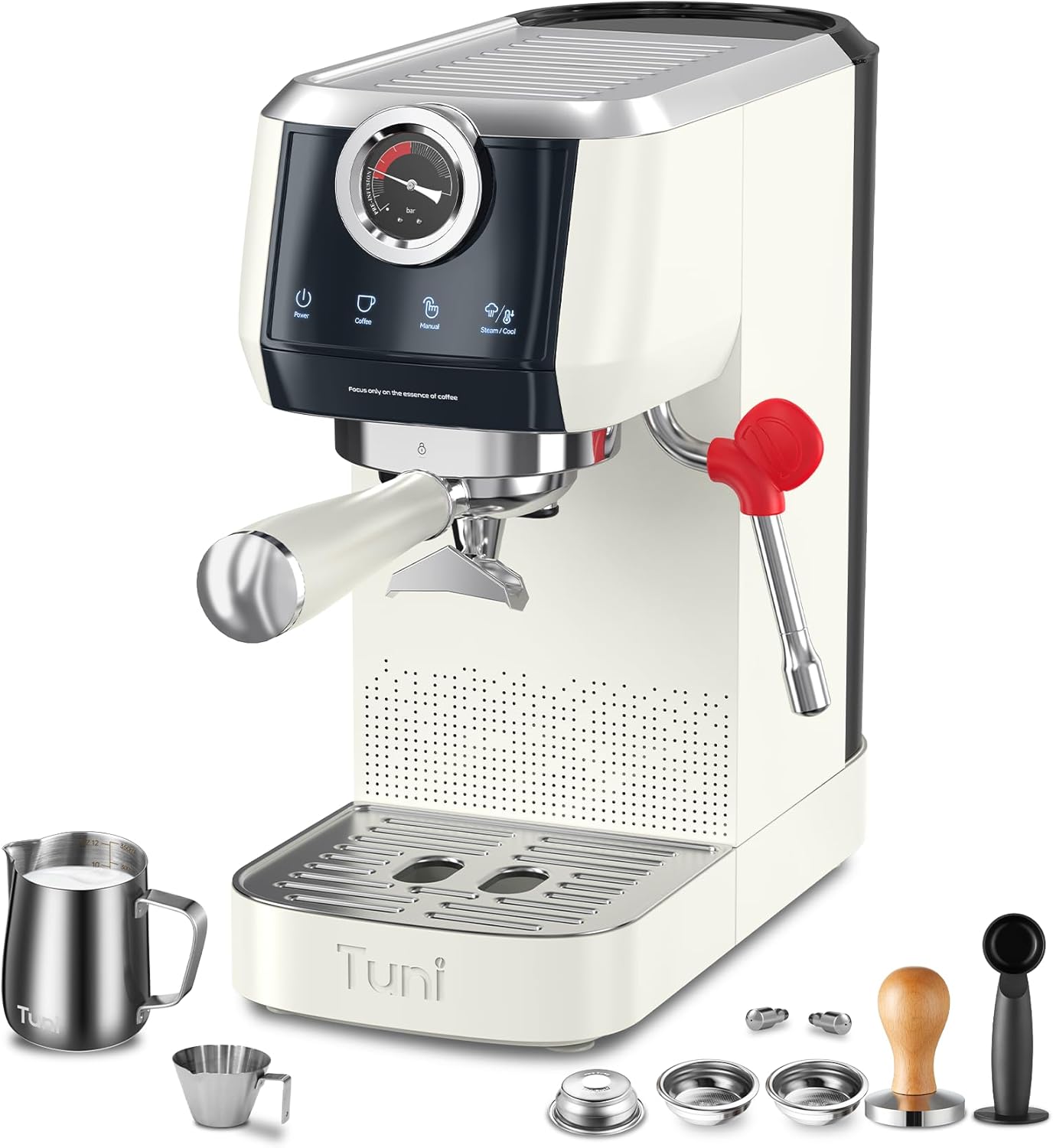 Tuni E2 58mm Espresso Machine 20Bar, Dual Boiler Espresso Maker with 10mm Steam Milk Frother, Semi-automatic Coffee Machine with UKLA Pump for Espresso,Cappuccino, Gift for Coffee Lover - Blissbrew