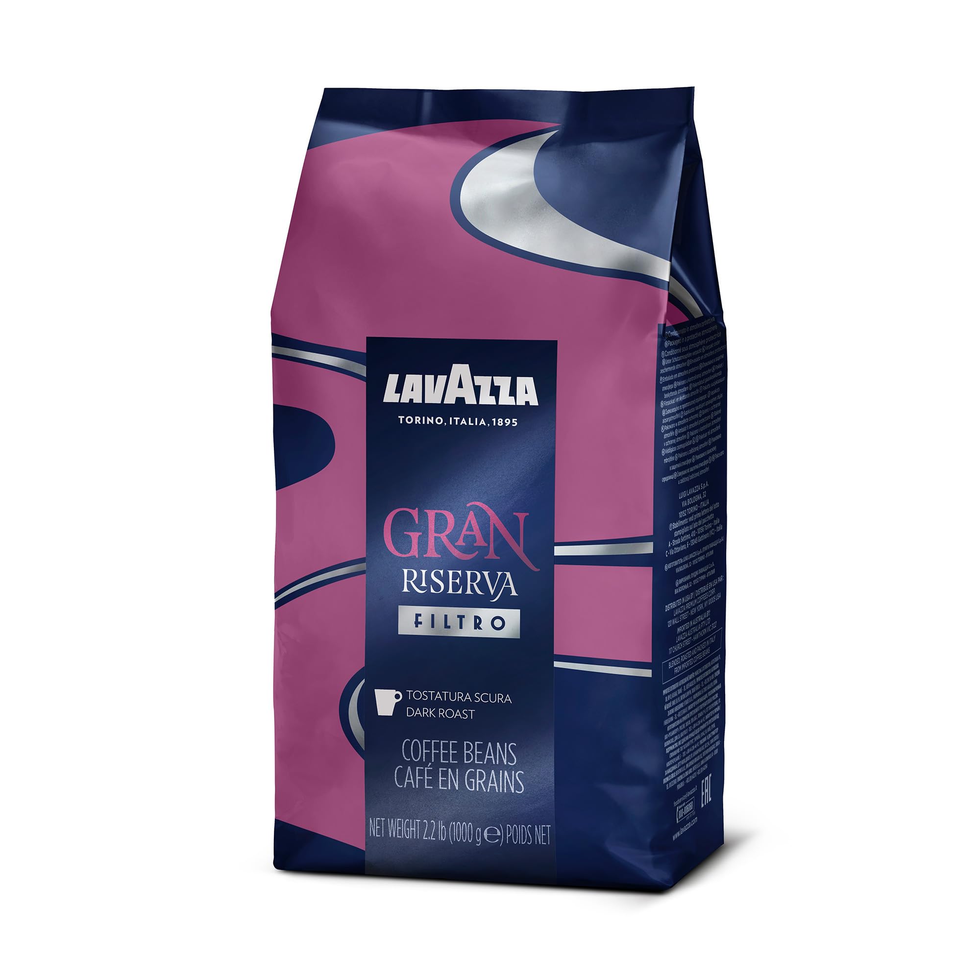 Gran Riserva Filtro Whole Bean Coffee Dark Roast 2.2LB Bag (35.27 Ounce)