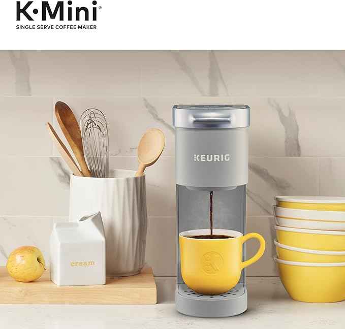Keurig K-Mini Single Serve K-Cup Pod Coffee Maker, 6 to 12oz Brew size, with Cord Storage, Perfect for Small Spaces, Studio Gray