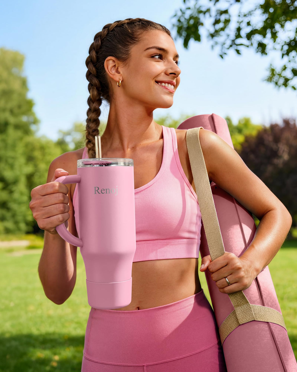 Insulated 40 oz tumbler for hot and cold drinks