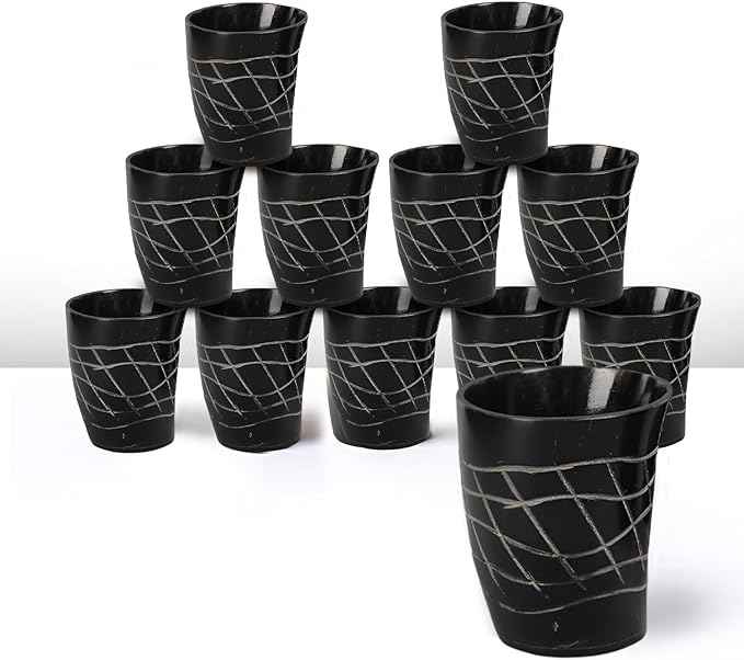Handicrafts Home Viking Horn Shot Glasses Set of 12, Rustic Viking Drinkware Whiskey Shot Cups, Medieval Decor Gift Set for Groomsmen, Birthday Gifts for Men, Room Decor for Men
