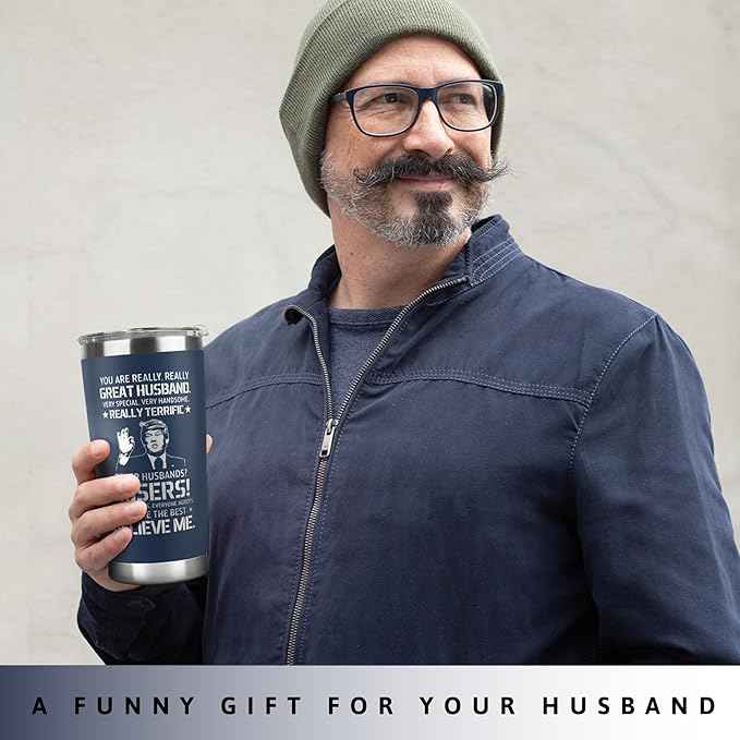 Father Day Gift Bundle for Dad, Husband - Birthday Gifts for Dad from Daughter, Son - Anniversary Husband Gifts from Wife - 20 Oz Stainless Steel Tumbler Set