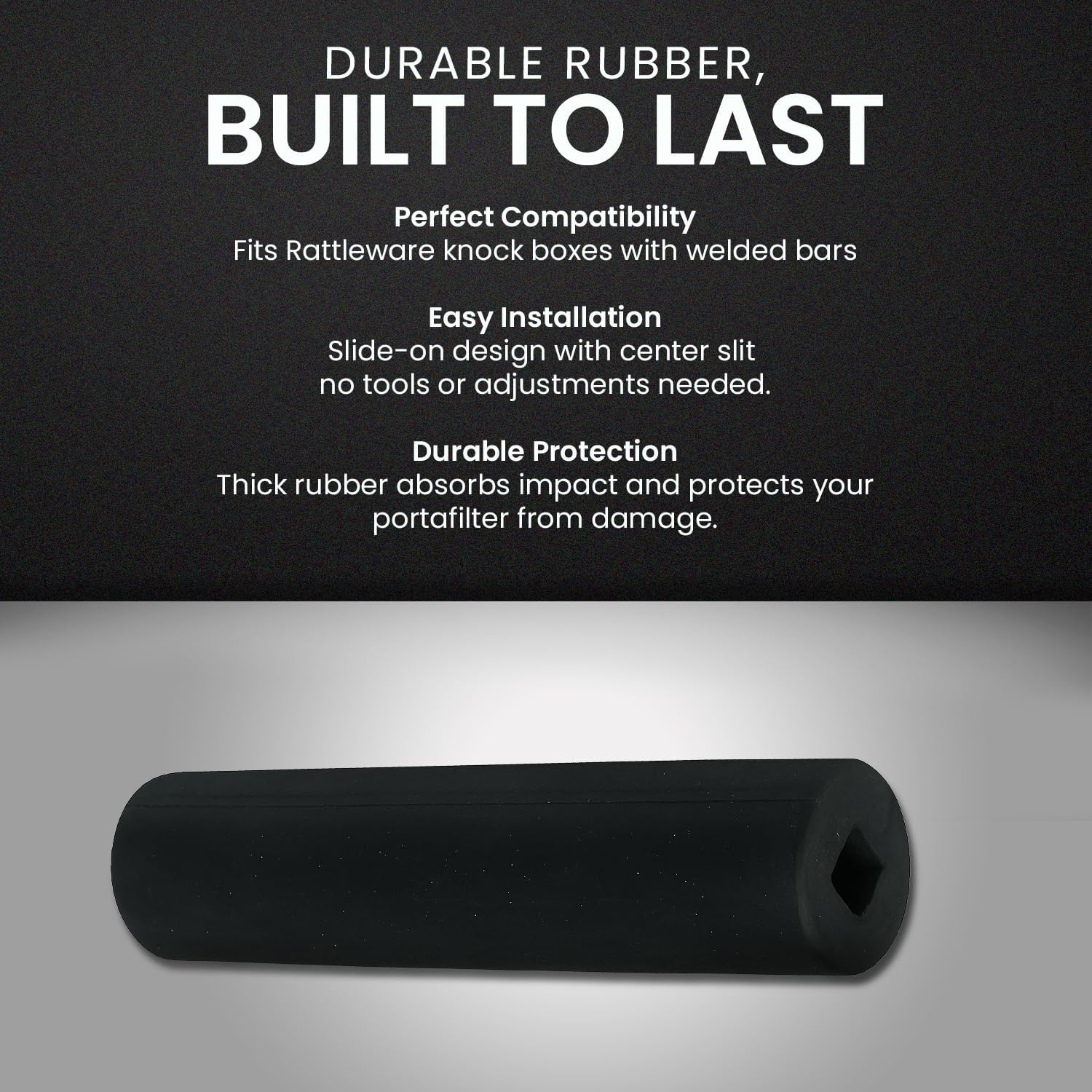 Rattleware Rubber Replacement Knock Box Bar Cover - Durable & Easy-to-Install Espresso Waste Solution, Fits Select Models with Welded Bars, High-Quality Design (6.25")