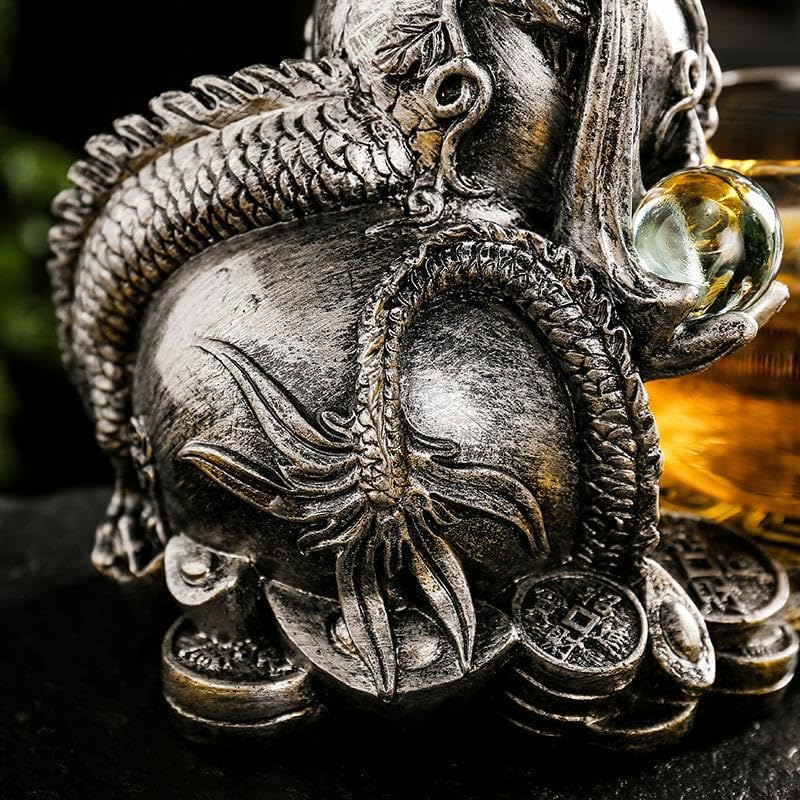 Glass Teapot Set with Infuser Semi Automatic Dragon Tea Set with 6 Small Cups