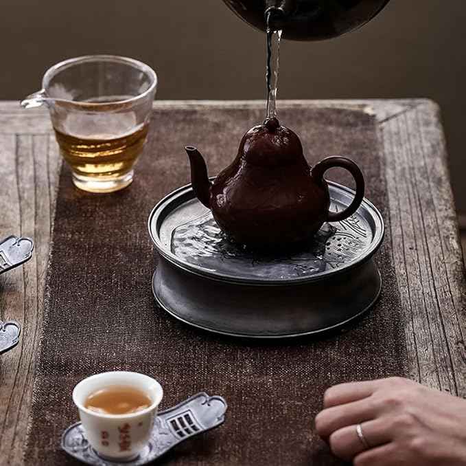 Tea Set Chinese Style Retro Household Water Storage Dry Tea Tray Small Tea Tray Tea Sea Dry Tea Tray Tea Table Creative Pattern Tray Chinese Tea Set