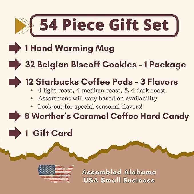 Coffee Mug Gift Set for Women Men Basket Box Care Package with Sampler CoffeePods, Cookies, and Candy Thinking of You Get Well Soon Happy Birthday Ideas For Mother’s Father’s Family Best Friend and Boss
