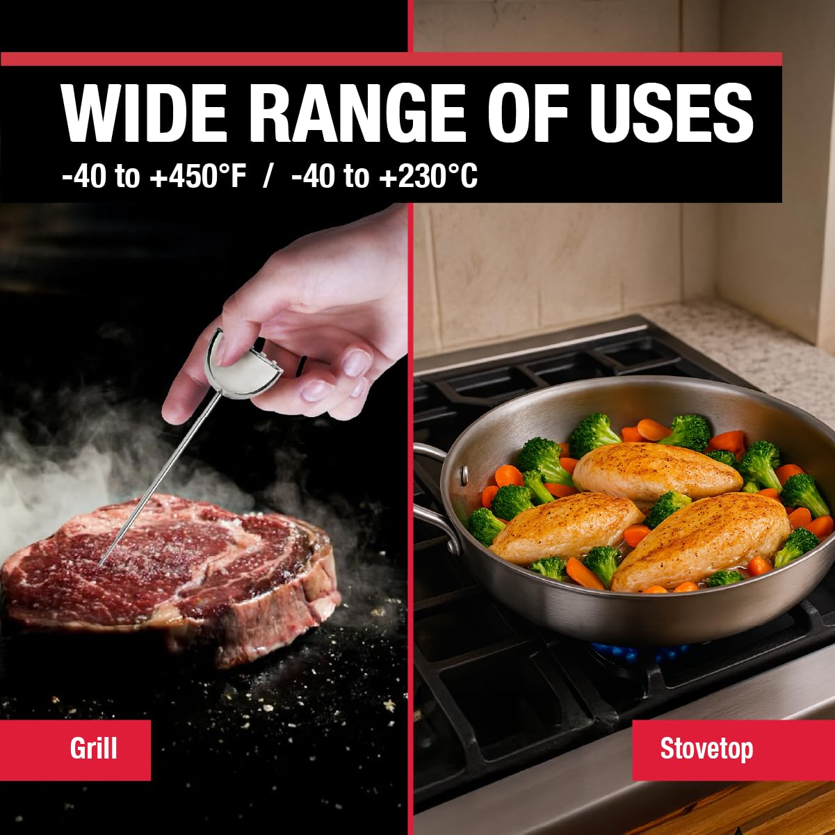 Waterproof Digital Thermometer Long 4.75" Stem