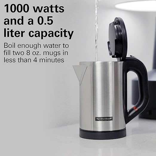 Hamilton Beach® Commercial Hospitality 0.5 Liter Stainless Steel Electric Hot Water Tea Kettle HKE050