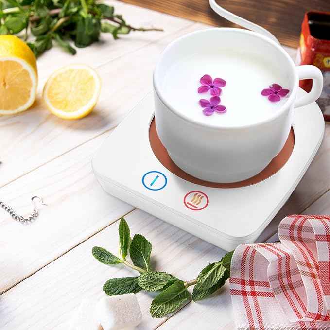 VOBAGA Coffee Warmer & Mug Warmer for Home Office Home Desk with 4H Auto Shut Off, Electric Cup Warmer Plate with 3 Temperature Settings for Tea, Water, Cocoa, Coffee Gifts Accessories for Women Men