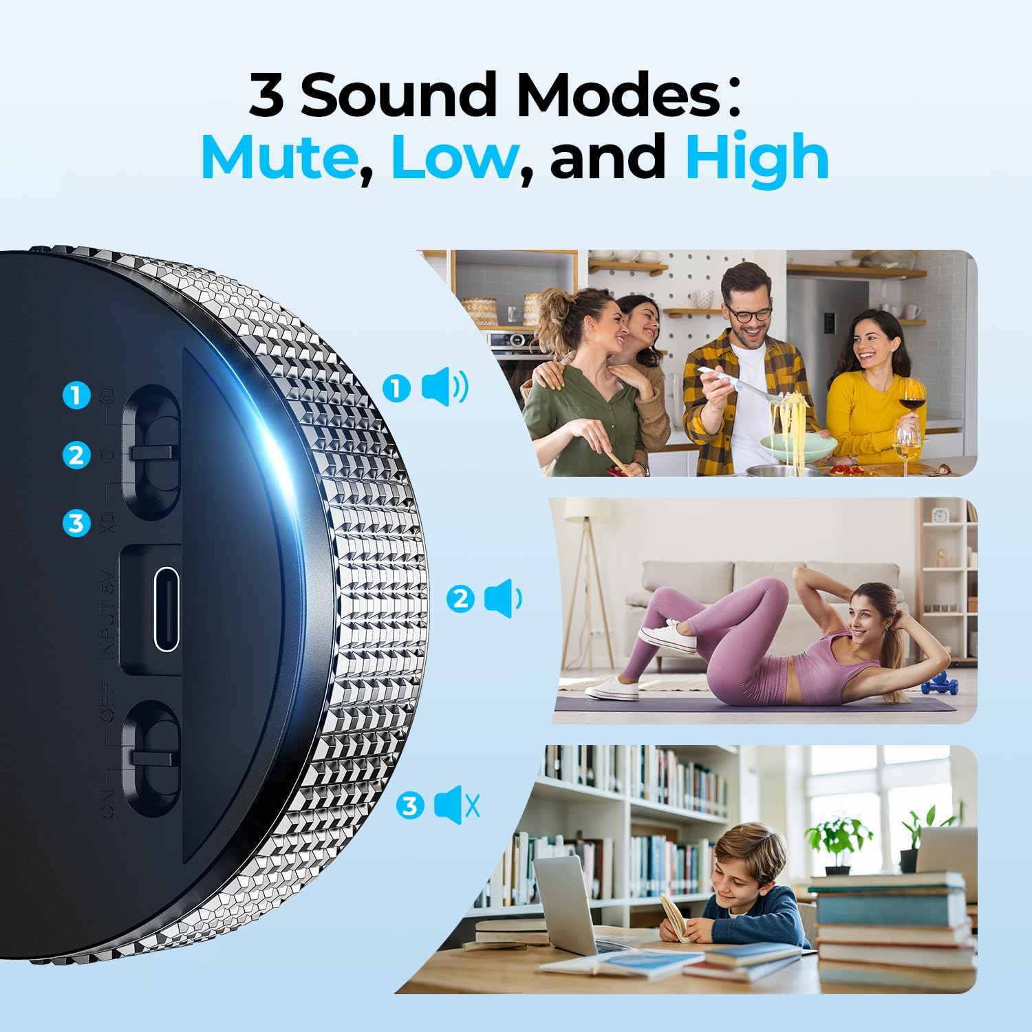 Rechargeable Magnetic Kitchen Timer for Cooking, Building 800mAh Battery Large Display Digital Countdown Countup Timer, 3 Preset 5/15/25 Mins Loud Alarm for Baking Grilling Studying - Silver