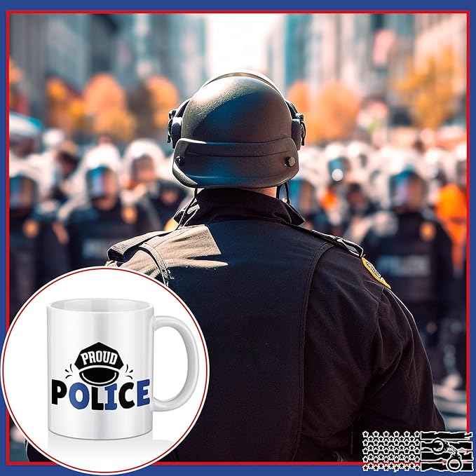 12 Pcs Police Gifts Cups National Police Week 11oz Ceramic Mugs Cup Bulk Gifts for Officers Coffee Mugs Tea Milk Latte Hot Chocolate Responders Policeman Policewoman