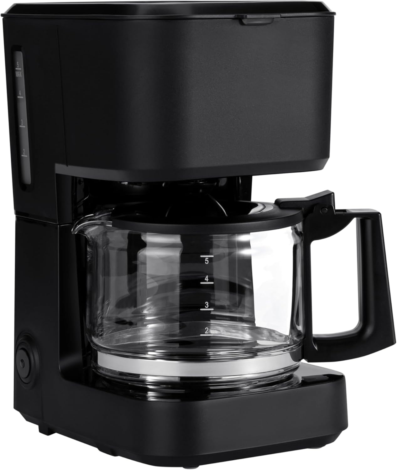Amazon Basics 5 Cup Drip Coffee Maker, Coffee Machine with Glass Coffee Pot (0.8 Qt), Auto Shut-off, Auto Pause, Removable Filter Basket, Matte Black - Blissbrew
