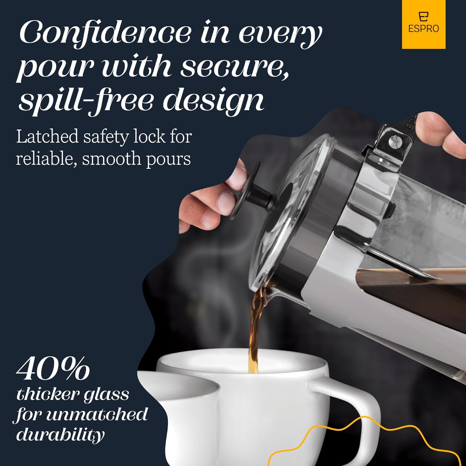 ESPRO - P5 French Press Coffee Maker – Patented Double Microfilter for Sludge and Grit Free Coffee – Made in Taiwan, Black, 18 oz - Blissbrew
