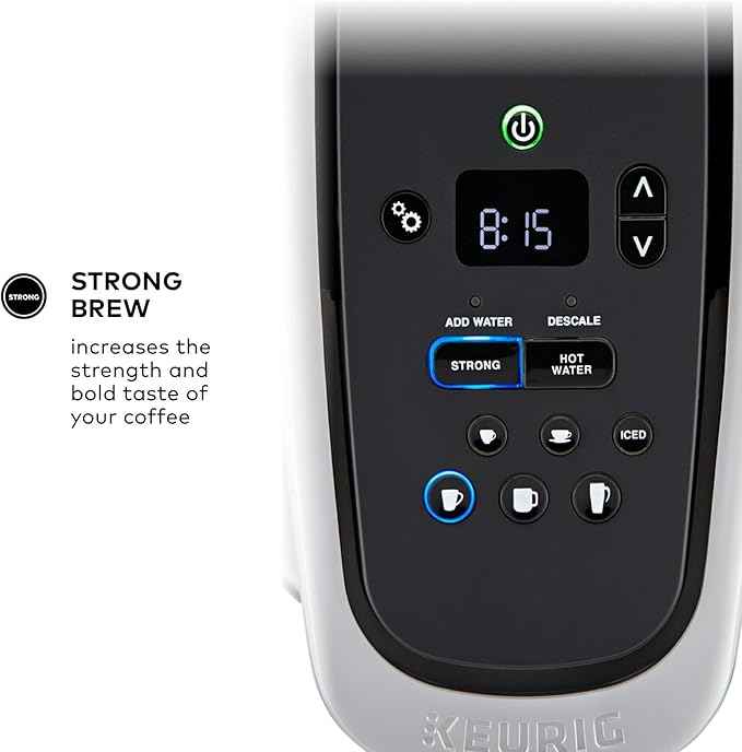 Keurig K-Elite Single Serve K-Cup Pod Coffee Maker, with Strength and Temperature Control, Iced Coffee Capability, 8 to 12oz Brew Size, Programmable, Brushed Gold
