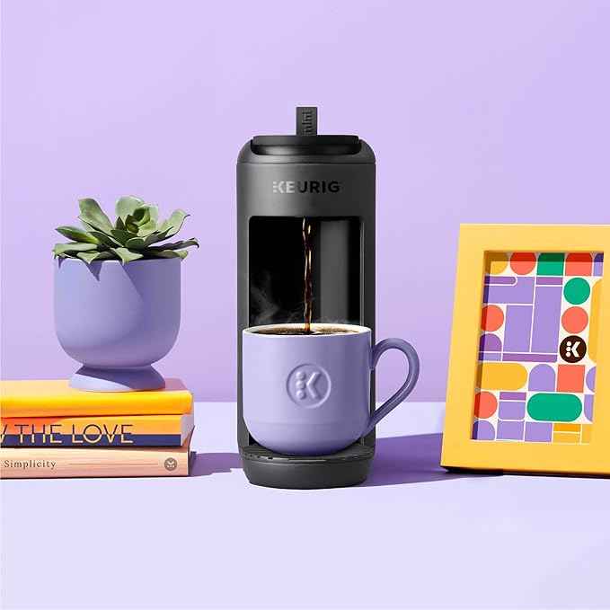 Keurig K-Mini Mate Single Serve K-Cup Pod Coffee Maker, Brews Up to 12 oz Cup, Compact Portable Coffee Machine for Small Spaces, Great for Dorms & Offices, Black