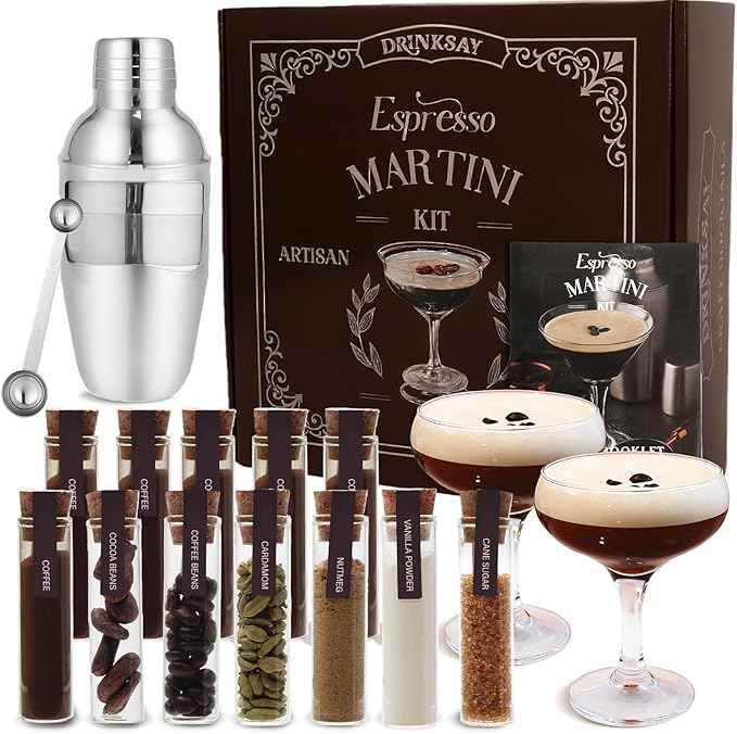Espresso Martini Gifts – Complete Espresso Martini Kit Maker Set with Premium Coffee Mix & 6 Natural Botanicals, Cocktail Kit, Gifts for Women, Birthday Gifts for Women, Sister, Her