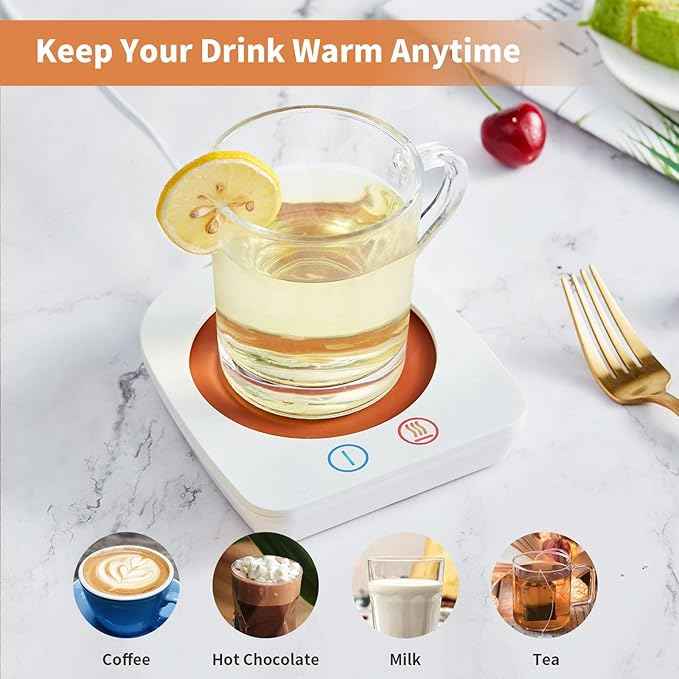 VOBAGA Coffee Warmer & Mug Warmer for Home Office Home Desk with 4H Auto Shut Off, Electric Cup Warmer Plate with 3 Temperature Settings for Tea, Water, Cocoa, Coffee Gifts Accessories for Women Men