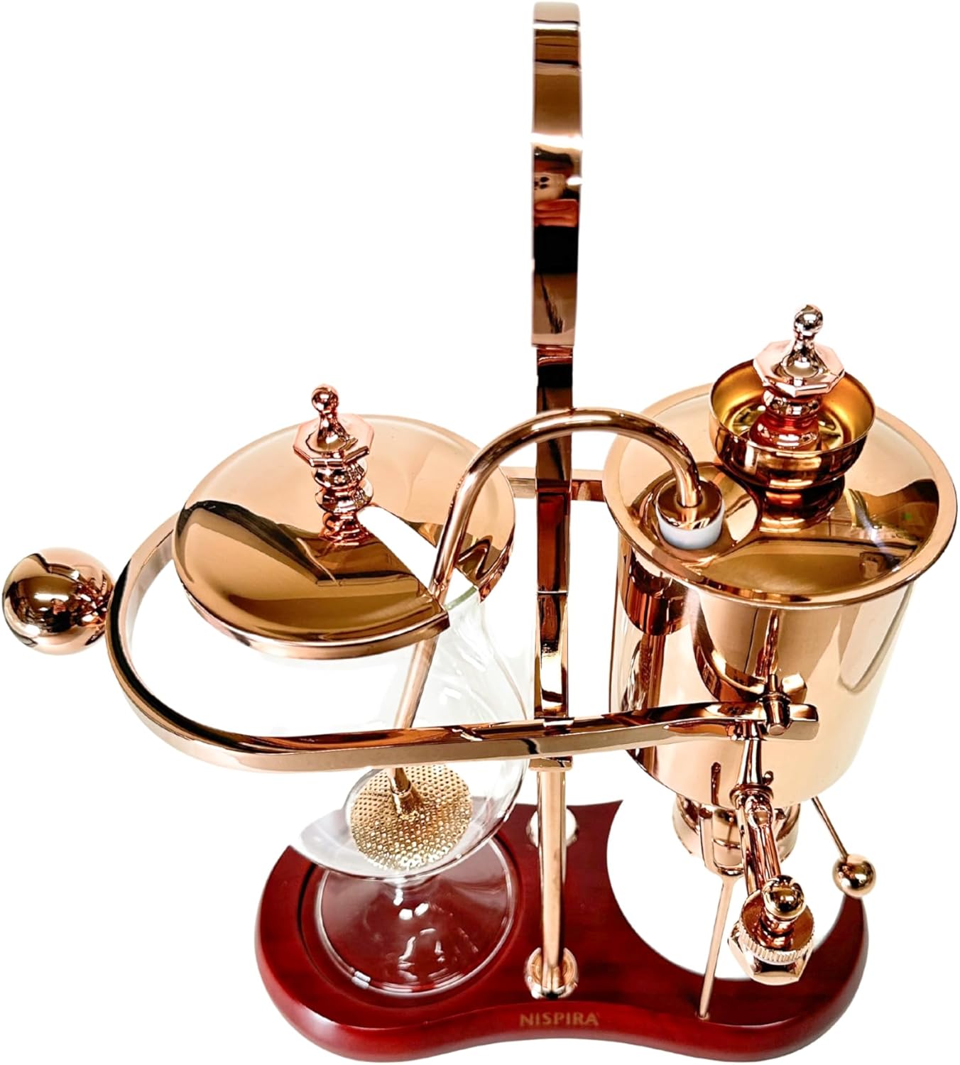 Nispira Belgium Royal Family Balance Syphon Unique Gravity Vintage Coffee Maker Vacuum Brewing System Copper 500 ml - Blissbrew