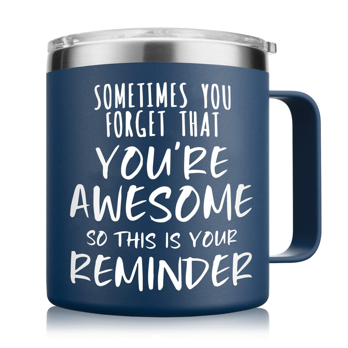 14 oz insulated stainless steel coffee mug with handle