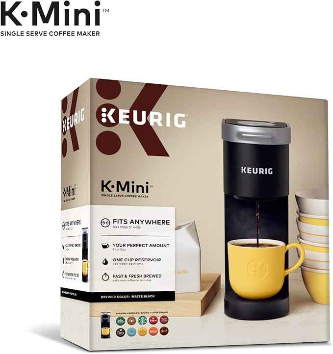 Keurig K-Mini Single Serve K-Cup Pod Coffee Maker, 6 to 12oz Brew size, with Cord Storage, Perfect for Small Spaces, Black