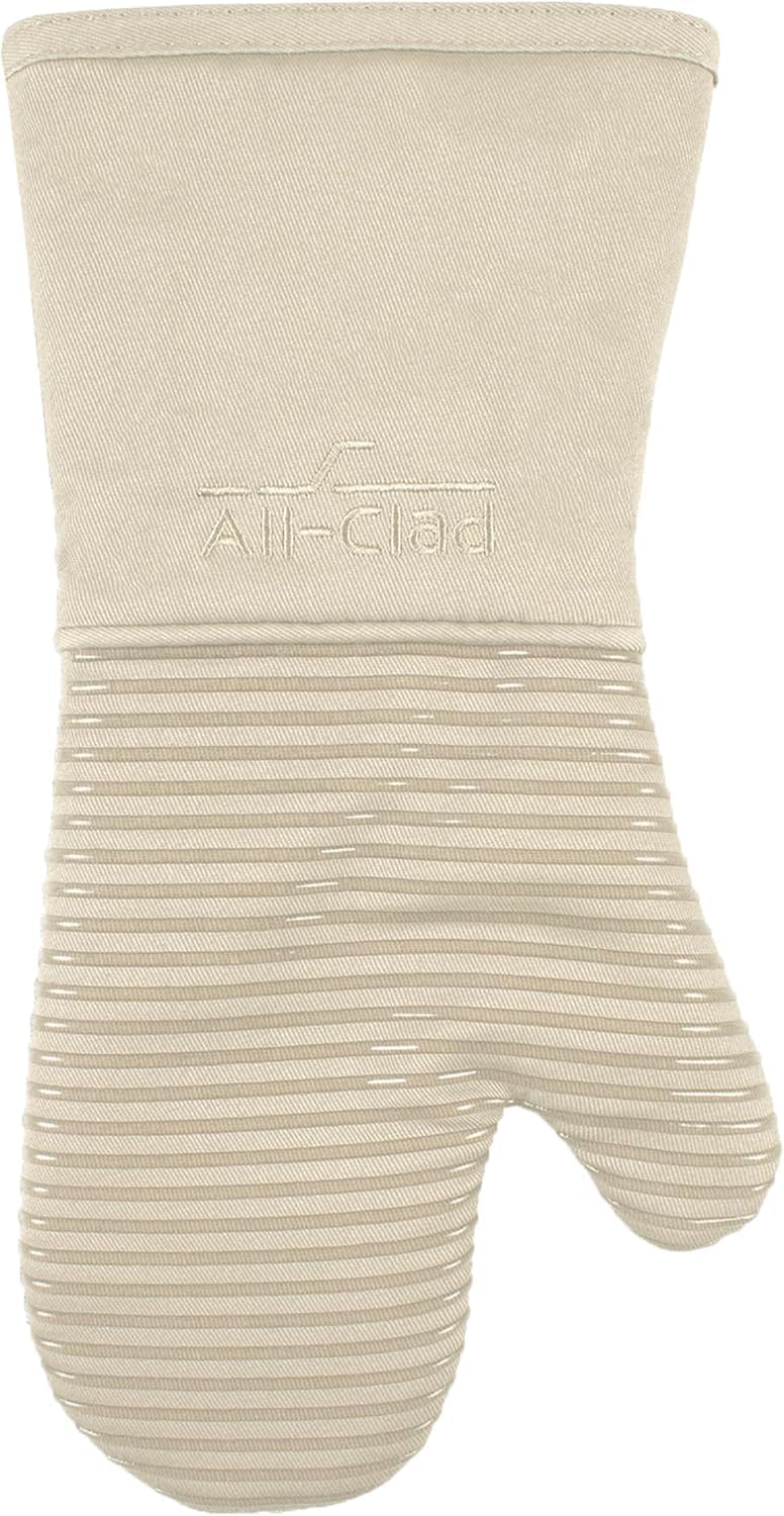 All-Clad Premium Silicone Oven Mitt: Heat Resistant to 500 Degrees - 100% Cotton & Silicone, 14