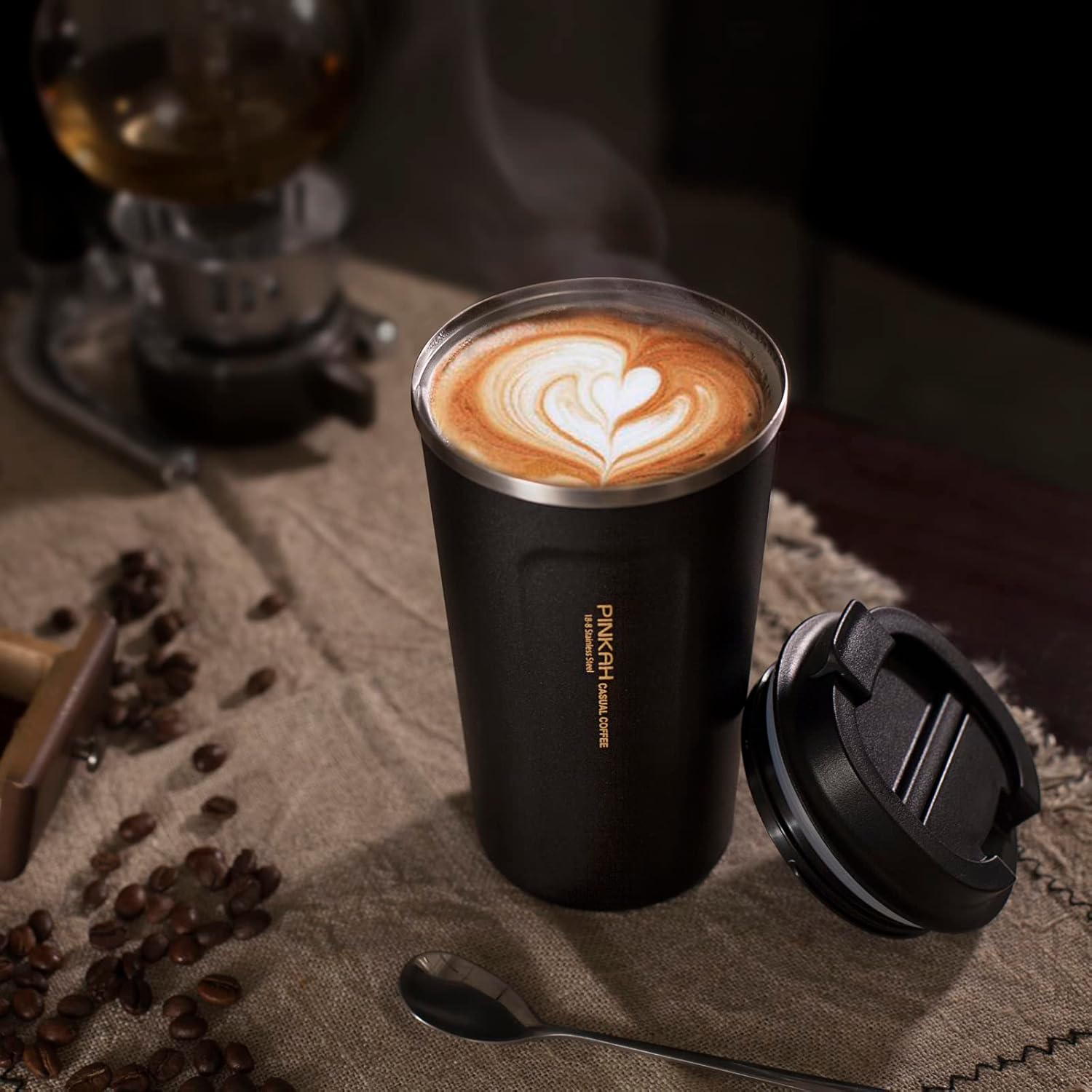 12OZ Vacuum Travel Mug for Ice Drinks/Hot Beverage, Double Walled Stainless Steel Insulated Coffee Tumbler Cup, Thermal Coffee Mug