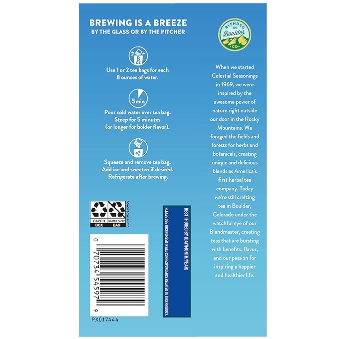 Celestial Seasonings Cold Brew Sweetened Tea with Lemon Iced Tea 18 Tea Bags