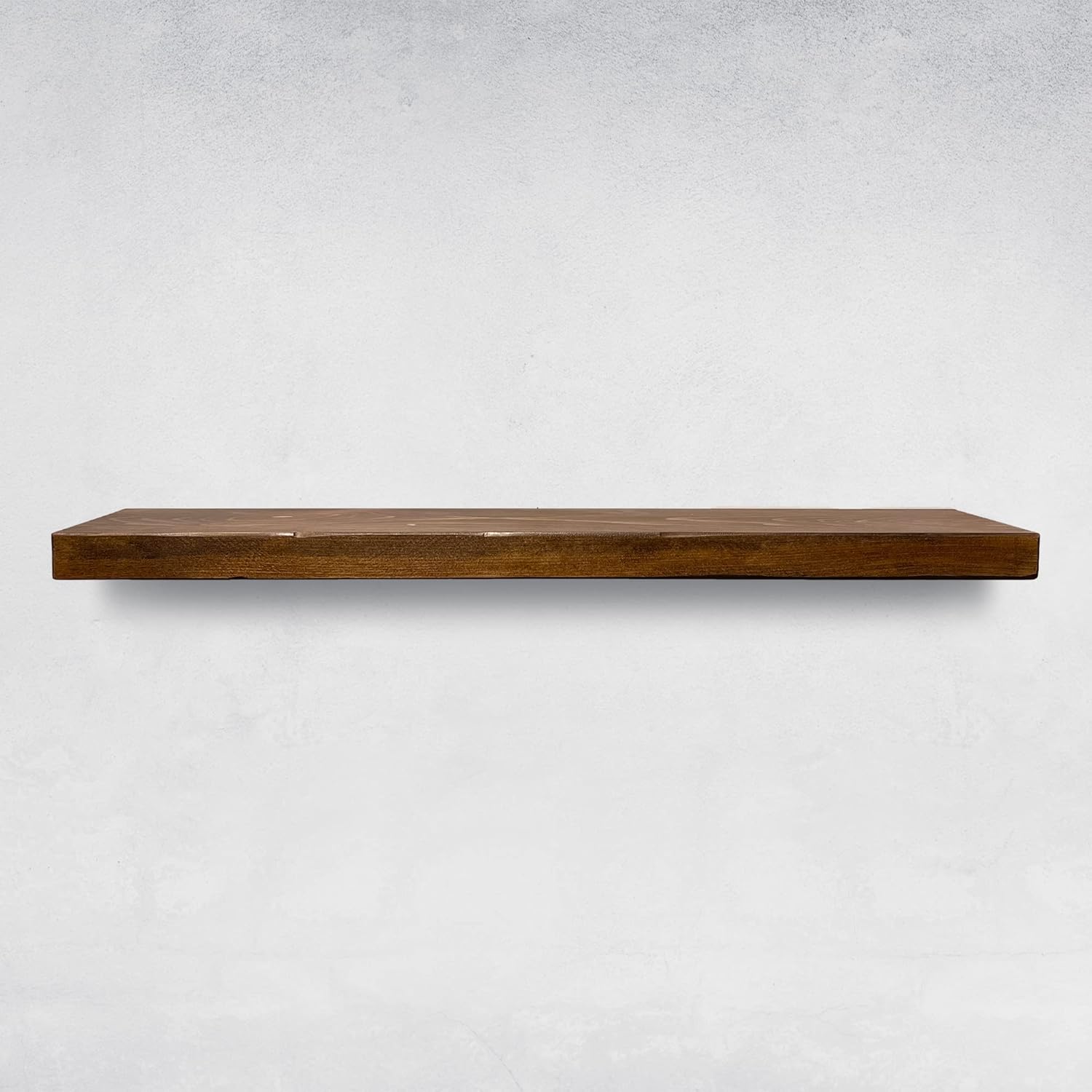 URBANDI, Rustic Floating Shelves, Set of 2, Hidden Bracket, Solid Wood, Heavy Duty, Wall Mounted Shelves, (Provincial, 48Wx8D)