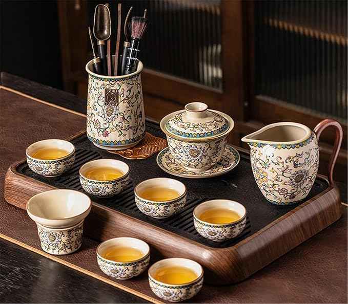 Ru Kiln Enamel Gongfu Tea Set, Gaiwan and Teacup Collection-suit16