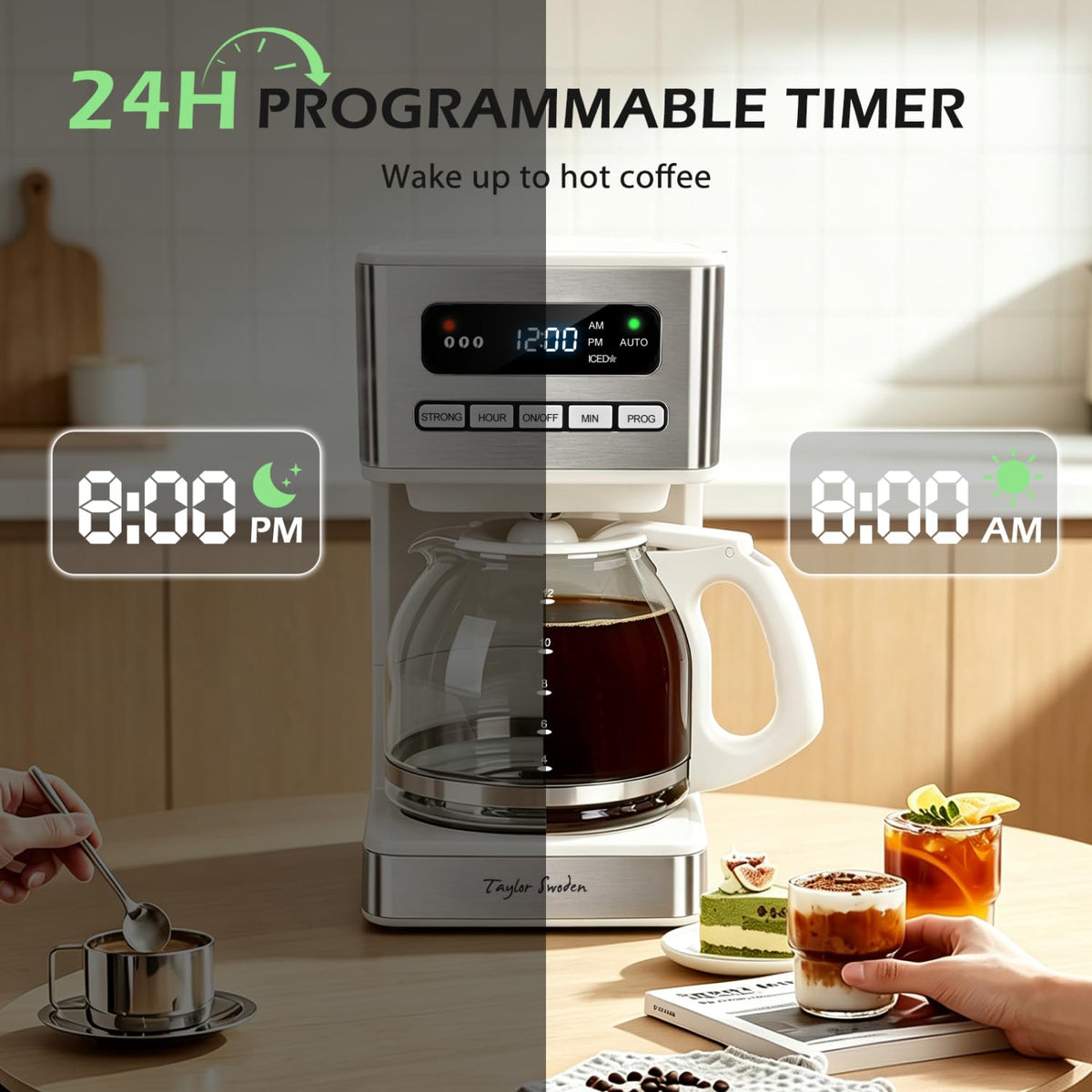 Coffee maker with four brew strength options