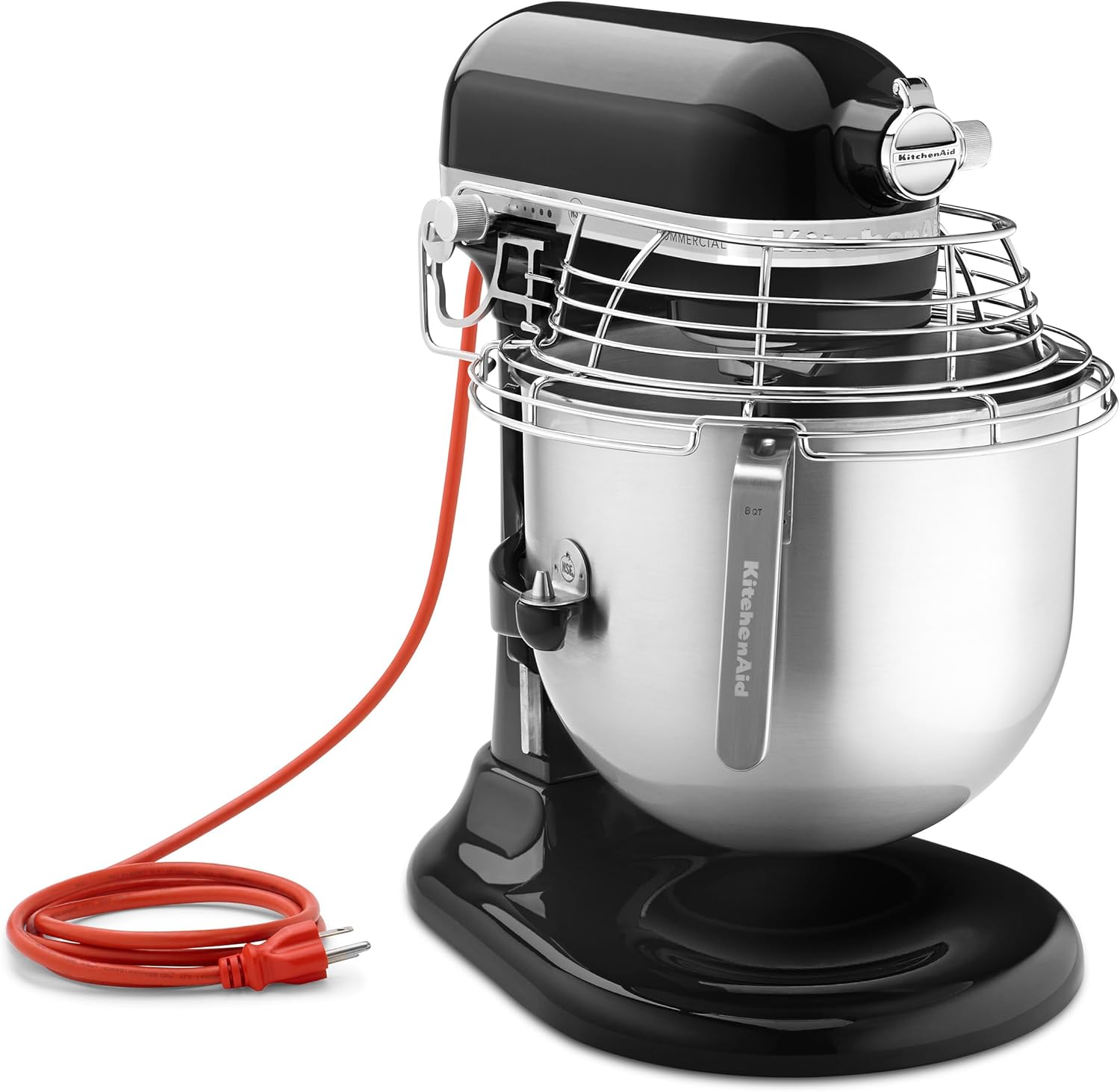 KitchenAid KSMC895OB 8-Quart Commercial Countertop Mixer with Bowl-Guard, 10-Speed, Gear-Driven, Onyx Black