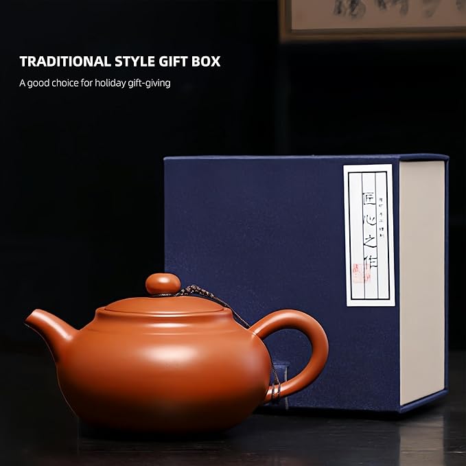 Teapot 14oz Large Capacity Chinese Yixing Zhuni Clay Tea Pots Infuser for Loose Tea Handmade Gift