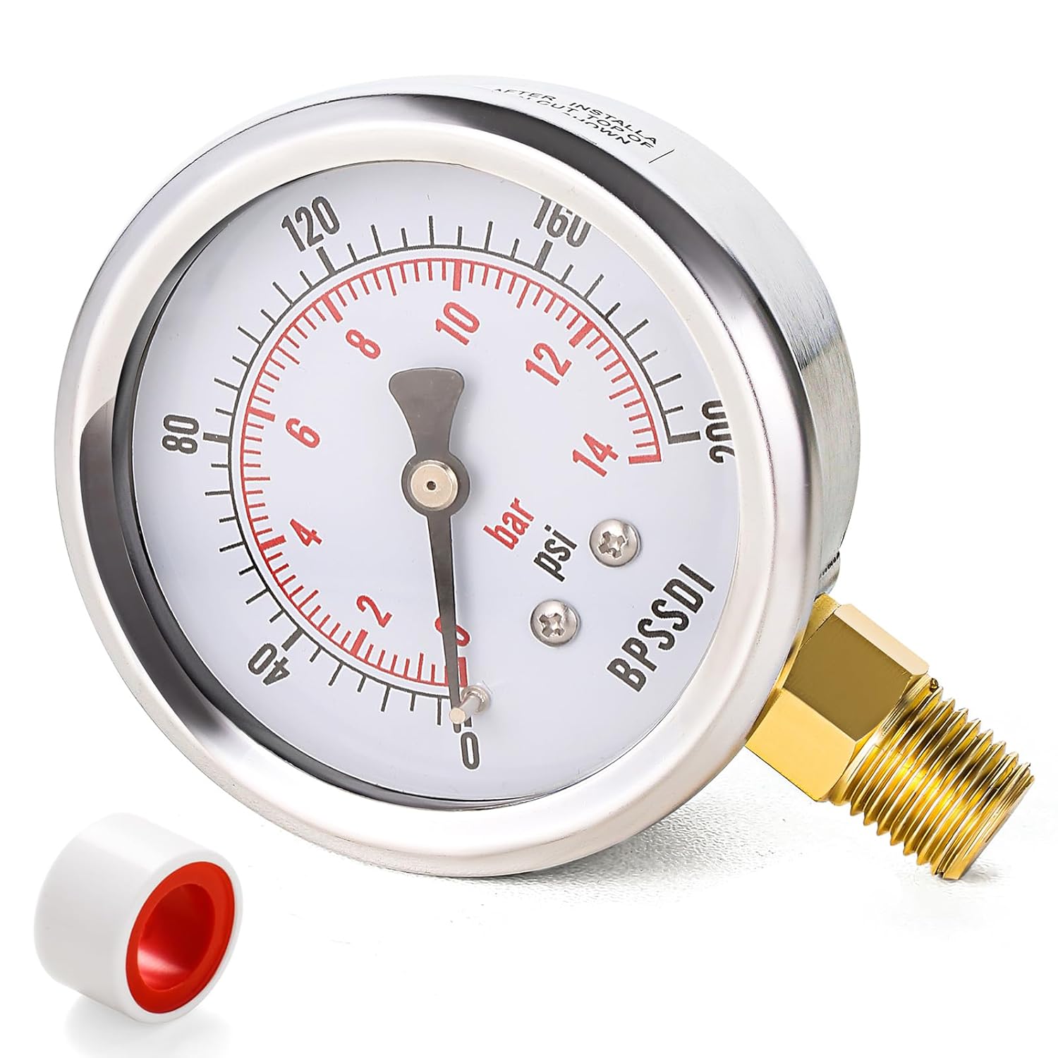 0-200 Psi Pressure Gauge, 2.5