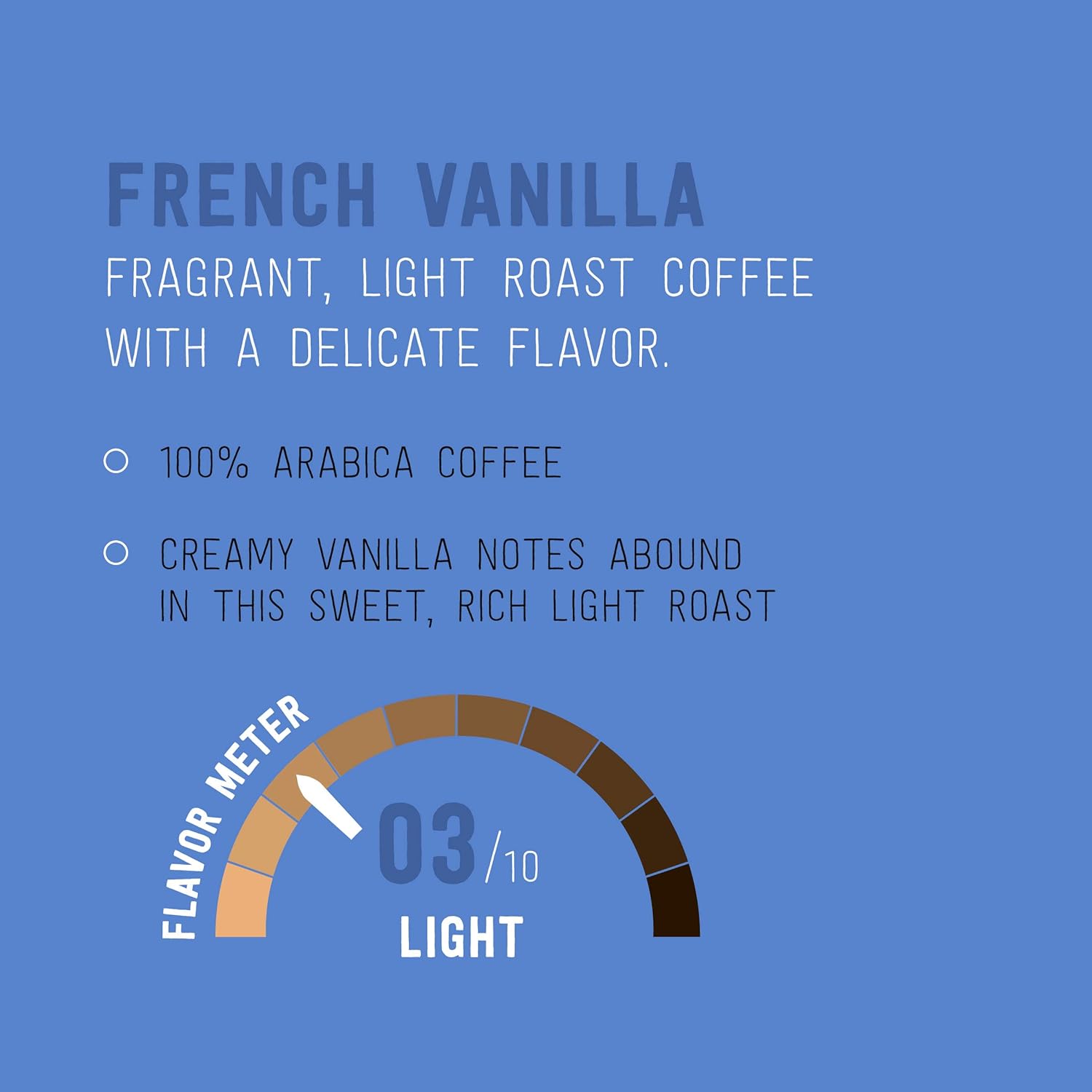 Amazon Brand - Happy Belly Light Roast Coffee Pods, French Vanilla Flavored, Compatible with Keurig 2.0 K-Cup Brewers, 100 Count