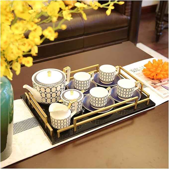 Tea Set Porcelain Afternoon Tea Set Tea Cup Gift Set Tea Pack Tea Cups and Saucer Teapot Sugar Bowl Cream Jug Modern Light Coffee Luxury Service