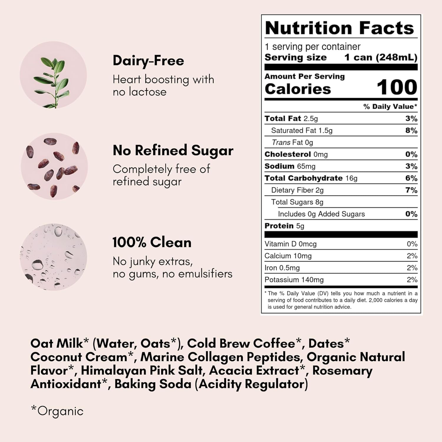 Pop & Bottle, Vanilla and Matcha Oat Milk Lattes - Reishi and Maitake Mushrooms, Green Tea, Cold Brew, Marine Collagen, MCT Oil, Organic, Dairy & Gluten Free, Vegan - 8 Fl Oz, (Pack of 12), 6 Each