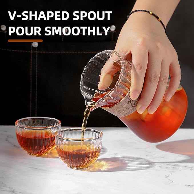 Bincoo Clear Glass Drip Coffee Maker Set - 500ML Glass Coffee Server Coffee Carafe with Walnut Dripper and 50PCS Paper Filter