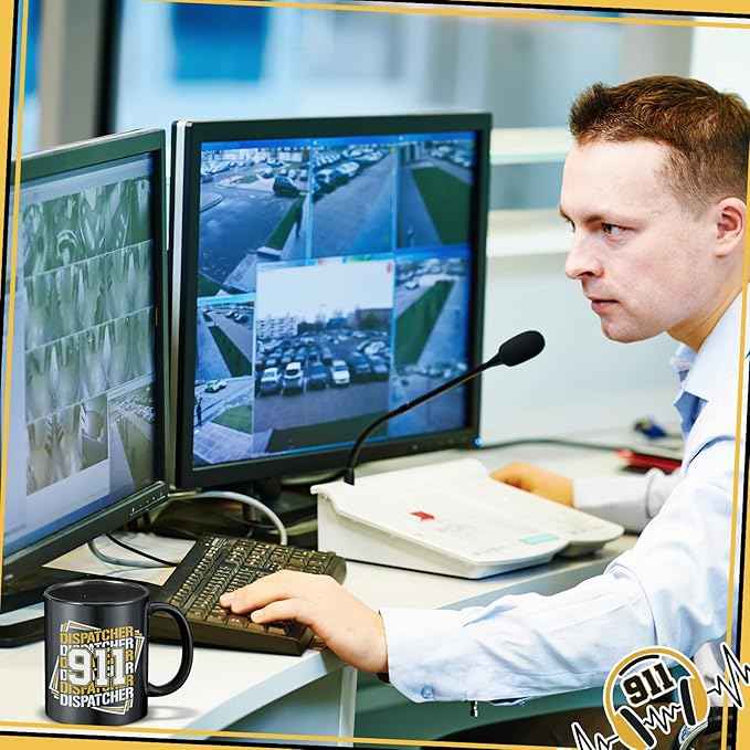 12 Pcs 911 Dispatch Gifts Mugs Bulk, Dispatch Appreciation Week Gifts 911 Dispatcher Telecommunicators Week Call Responder Team NPSTW 11oz Mug for Emergency Dispatcher Operator Responder