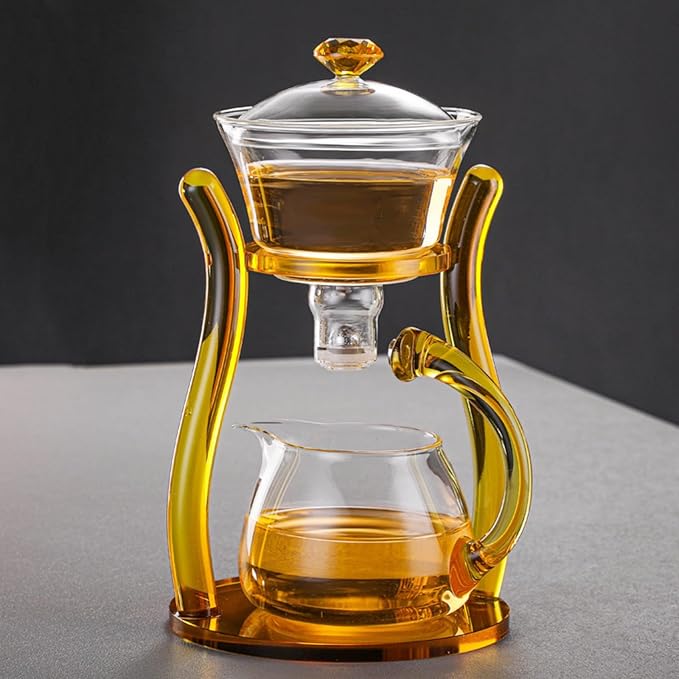 MOZEO Lazy Kungfu Teapot Glass Semi-automatic Tea Maker Suction Automatic Water Brewing Teapot Office Flower Glass Tea Set