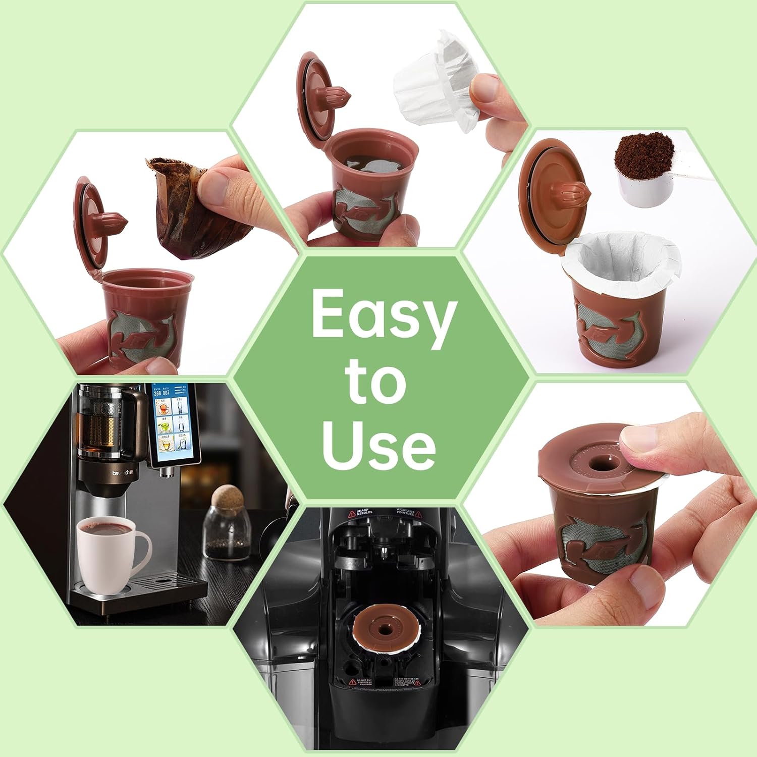 Aussen Disposable Coffee Paper Filters Replacement Kerig Filter Fit All Keurig Single Serve Filter Brands Compatible with Reusable Single Serve Pods Keurig Coffee Maker (White, 200pcs)