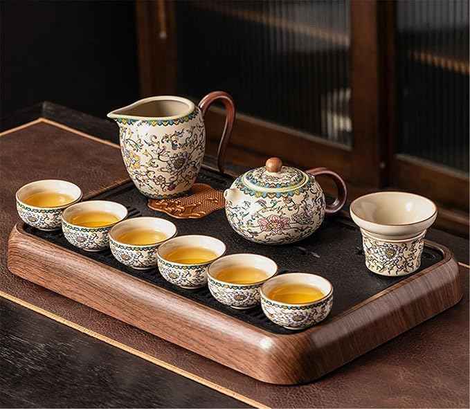Ru Kiln Enamel Gongfu Tea Set, Gaiwan and Teacup Collection-suit14