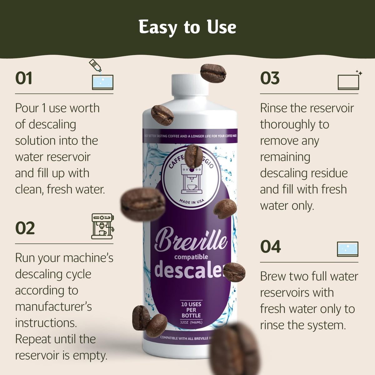 Descaling solution for removing limescale buildup