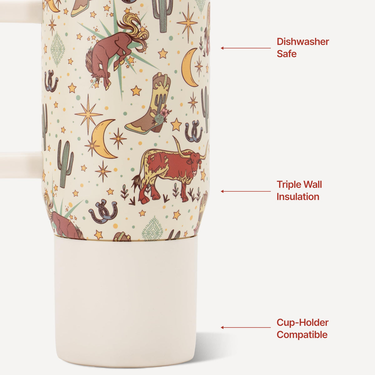 Travel coffee mug with easy-grip handle